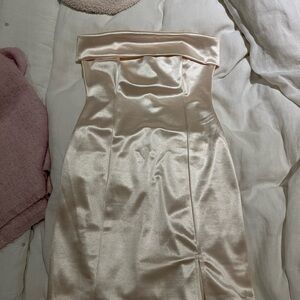 12th Tribe Bridal Champagne Strapless Dress
